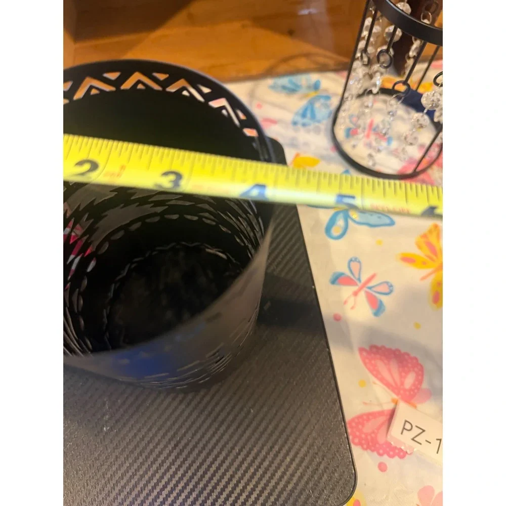 Pink Zebra Matte Black Geometric Tribal Cutout Metal Simmer Pot Shade Sleeve